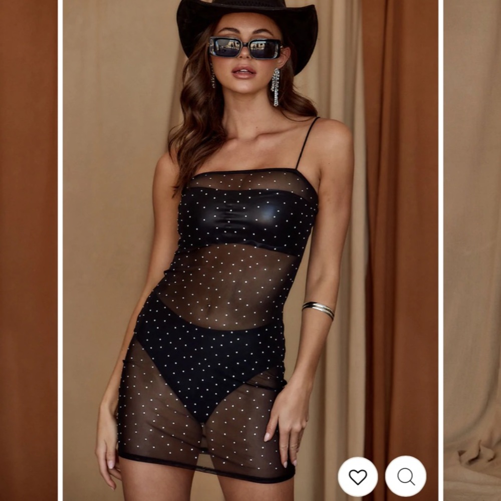 SOLD - Mesh Rhinestone Dress